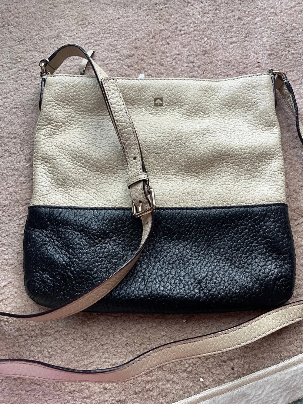 Two-Tone Cream and Black Crossbody Bag - Women's Shoulder Vintage Kate Spade
